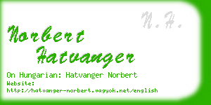 norbert hatvanger business card